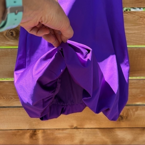 Karen Millen Purple Satin Strapless Mini Dresses 2 Available Size 4&6 - Picture 10 of 15
